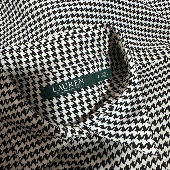 Lauren Ralph Lauren Women's Plus Houndstooth Crepe Shirt Small - Picture 5 of 5